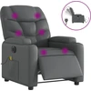 Image de vidaXL Fauteuil de massage électrique gris similicuir