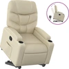 Image de vidaXL Fauteuil relax avec releveur Crème Similicuir
