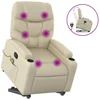 Image de vidaXL Fauteuil de massage avec releveur Crème Similicuir