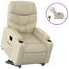 Image de vidaXL Fauteuil relax avec releveur électrique Crème similicuir