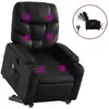 Image de vidaXL Fauteuil de massage avec releveur électrique noir similicuir