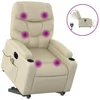 Image de vidaXL Fauteuil de massage avec releveur électrique Crème similicuir