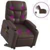 Image de vidaXL Fauteuil de massage avec releveur électrique brun similicuir