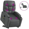 Image de vidaXL Fauteuil de massage avec releveur électrique Gris Similicuir