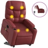 Image de vidaXL Fauteuil de massage avec releveur électrique vin rouge similicuir
