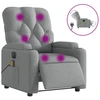 Image de vidaXL Fauteuil de massage électrique Tissu gris clair