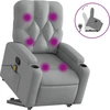 Image de vidaXL Fauteuil de massage avec releveur Gris clair Tissu