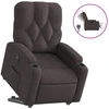 Image de vidaXL Fauteuil relax avec releveur électrique Tissu marron foncé