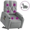 Image de vidaXL Fauteuil de massage électrique avec releveur Tissu gris clair