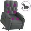 Image de vidaXL Fauteuil de massage électrique avec releveur Tissu gris foncé
