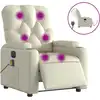 Image de vidaXL Fauteuil de massage électrique Crème similicuir