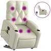 Image de vidaXL Fauteuil de massage avec releveur électrique Crème similicuir