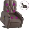 Image de vidaXL Fauteuil de massage avec releveur électrique brun similicuir