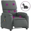 Image de vidaXL Fauteuil de massage électrique Tissu gris foncé