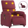 Image de vidaXL Fauteuil de massage électrique vin rouge tissu