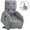 Image de vidaXL Fauteuil de massage avec releveur Gris clair Tissu