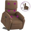 Image de vidaXL Fauteuil de massage avec releveur Marron Tissu