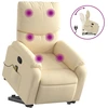 Image de vidaXL Fauteuil de massage avec releveur Crème Tissu