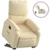 Image de vidaXL Fauteuil relax avec releveur électrique Crème Tissu