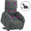 Image de vidaXL Fauteuil de massage électrique avec releveur Tissu gris foncé