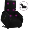 Image de vidaXL Fauteuil de massage électrique avec releveur Noir Tissu