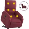 Image de vidaXL Fauteuil de massage électrique avec releveur Tissu rouge vin