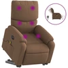 Image de vidaXL Fauteuil de massage électrique avec releveur Marron Tissu