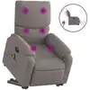 Image de vidaXL Fauteuil de massage électrique avec releveur Taupe Tissu