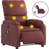 Image de vidaXL Fauteuil de massage électrique vin rouge similicuir