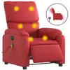 Image de vidaXL Fauteuil de massage électrique rouge similicuir