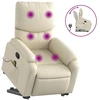 Image de vidaXL Fauteuil de massage avec releveur Crème Similicuir