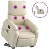 Image de vidaXL Fauteuil de massage avec releveur électrique Crème similicuir