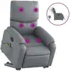 Image de vidaXL Fauteuil de massage avec releveur électrique Gris Similicuir