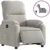 Image de vidaXL Fauteuil relax Électrique Gris clair Tissu microfibre