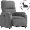 Image de vidaXL Fauteuil relax Électrique Gris foncé Tissu microfibre