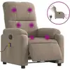 Image de vidaXL Fauteuil de massage électrique Taupe Tissu microfibre