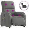 Image de vidaXL Fauteuil de massage électrique gris foncé tissu microfibre