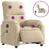 Image de vidaXL Fauteuil de massage électrique Crème Tissu microfibre
