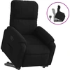 Image de vidaXL Fauteuil relax avec releveur Noir Tissu microfibre