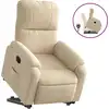 Image de vidaXL Fauteuil relax avec releveur Crème Tissu microfibre
