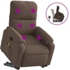 Image de vidaXL Fauteuil de massage avec releveur Marron Tissu microfibre