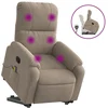 Image de vidaXL Fauteuil de massage avec releveur Taupe Tissu microfibre
