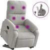 Image de vidaXL Fauteuil de massage avec releveur Gris clair Tissu microfibre