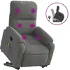 Image de vidaXL Fauteuil de massage avec releveur Gris foncé Tissu microfibre