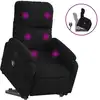 Image de vidaXL Fauteuil de massage avec releveur Noir Tissu microfibre