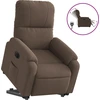 Image de vidaXL Fauteuil relax avec releveur électrique Marron Tissu microfibre