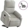 Image de vidaXL Fauteuil relax Releveur électrique Gris clair Tissu microfibre