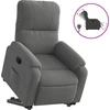Image de vidaXL Fauteuil relax Releveur électrique Gris foncé Tissu microfibre