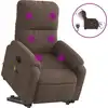 Image de vidaXL Fauteuil de massage Releveur électrique Marron Tissu microfibre