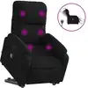 Image de vidaXL Fauteuil de massage Releveur électrique Noir Tissu microfibre